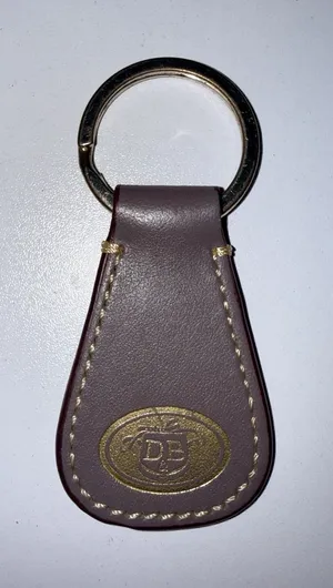 DOONEY & BOURKE Leather Keychain Fob‎ DB Embossed Gray Keyring thumbnail 1