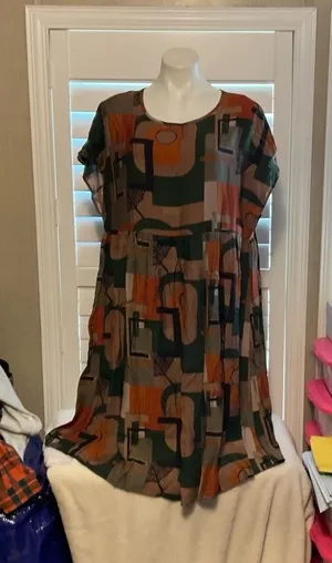 Abstract Print Midi Dress thumbnail 1