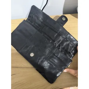Lulu Townsend Evening Purse Bag Clutch Black Leather M thumbnail 3