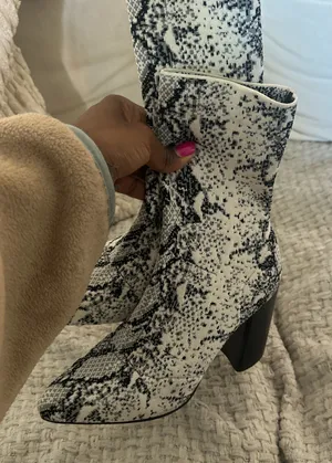 textured snake skin boots thumbnail 1