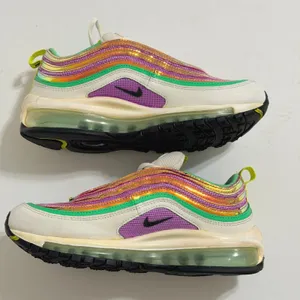 Nike Air Max 97 White Electro Green Fuchsia‎ Glow Sneakers Womens 7 Multicolor thumbnail 12