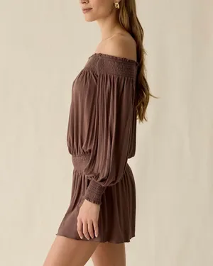 Urban Outfitters Off-The-Shoulder Long Sleeve Mini Dress thumbnail 3