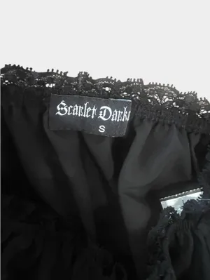 Scarlet Darkness Black Gothic Pirate A-Line Midi Dress Pockets Small thumbnail 7