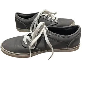 Vans‎ Women's 8 Grey Canvas Sneaker Slim Gym Shoe Skater Casual Comfortable thumbnail 6