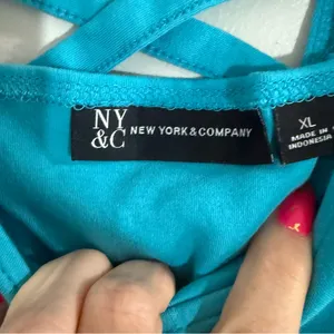New York & Company Blue Sleeveless Cut out Back Dress with pockets Size XL thumbnail 3