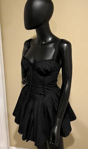 Fit and flare ruffle dress lace dress pleated mini dress summer elegrant dress thumbnail 1