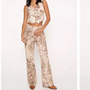 Nasty Gal- Denim Snake Print Waistcoat thumbnail 2