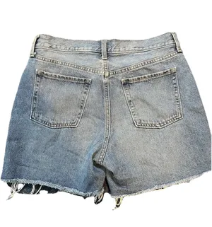 Old Navy Women's Blue Denim Cut-Off Shorts Size 10 High Rise Distressed Button thumbnail 3