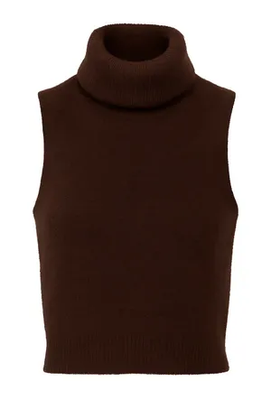 Jessica Simpson Brown Sleeveless Turtleneck Sweater Vest | Women’s M thumbnail 1