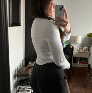 Cropped Workout Zip Up Jacket White Size M thumbnail 3