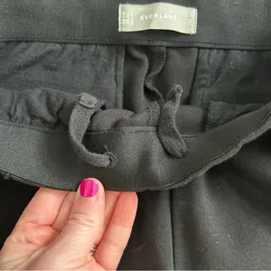 Everlane The Dream Pant Slim Straight Pintuck Pull On Pants Neutral Black S thumbnail 7