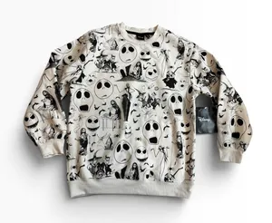 Disney Sweatshirt The Nightmare Before Christmas Cream Jack Skellington NWT Flaw thumbnail 1