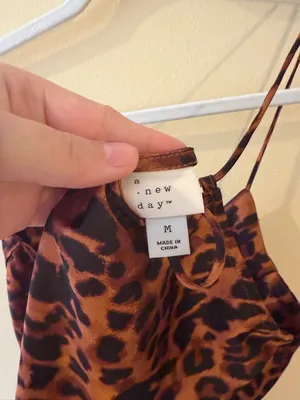 a new day Leopard Satin Cami in Brown and Black thumbnail 4