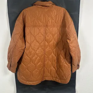 Madewell Air Puff Quilted Shirt Jacket, Warm Coffee Brown Rust, Women's XL thumbnail 4