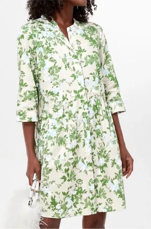 NWT Tuckernuck Royal Floral Shirt Dress thumbnail 1