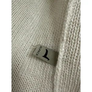 PERUVIAN LINK Ebel Cardigan IVORY 100% Alpaca Pockets Soft One Size‎ UK 10 12 14 thumbnail 3