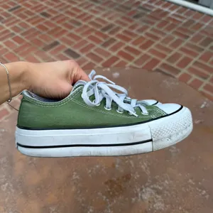 Converse All star platform green low top trainer sneakers sz 5.5 women’s thumbnail 3