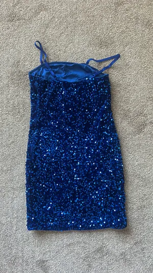 Blue Sparkly Mini Dress thumbnail 3