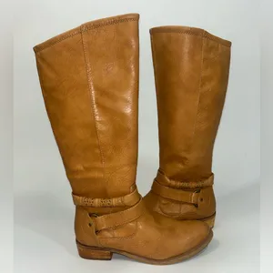 Bare Traps Women's Tan Leather Knee-High Boots thumbnail 2