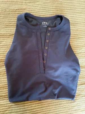 Abercrombie Blue Snap Front Sports Bra thumbnail 1