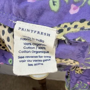 PrintFresh Long Pajama Set Size L‎ Purple Bagheera Leopard Print Organic Cotton thumbnail 8