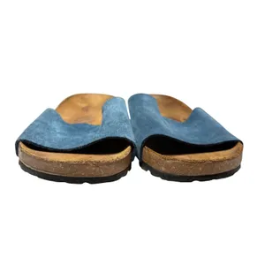 A Giannetti Blue Suede Wedge Slide Sandals Made in Italy Womens 6.5 thumbnail 3