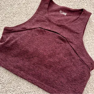 Burgundy OFFLINE by aerie The Hugger Keyhole Longline Sports Bra thumbnail 3