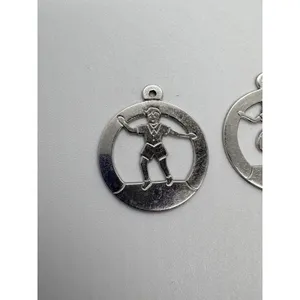 Vintage Forstner‎ Lot of 2 Boy Girl Charm Pendant Sterling 925 Silver 1960s 5.2g thumbnail 4
