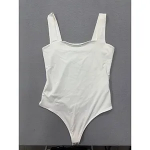 Abercrombie & Fitch‎ Bodysuit Large Soft A&F Collection White Square Neck Thong thumbnail 2