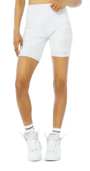 Alo Yoga White camo Vapor biker shorts thumbnail 1