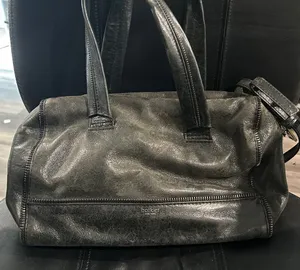 Botkier Shiny Black Leather Satchel/ Crossbody Bag thumbnail 1