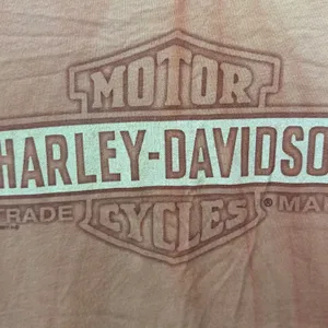Harley Davidson Orange Y2K Fitted Tee Size Small Womens Biker Grunge Motorcycle thumbnail 3