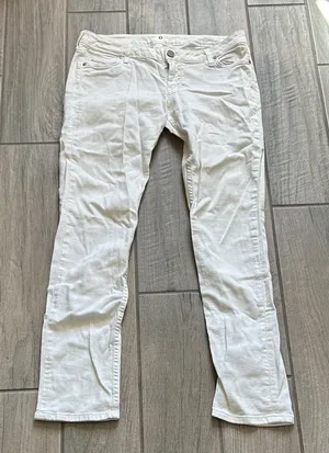 White Slim Straight Jeans Size 32 thumbnail 1