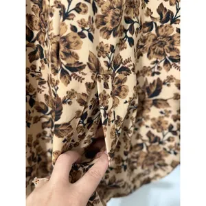 Free People Cali Floral Print Boxy Single Breasted Blazer Sm Boho Neutral thumbnail 4