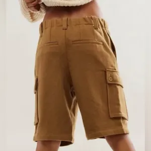 NWOT Free People Charli Wool‎ Longline Cargo Shorts Brown Small Street Style thumbnail 11