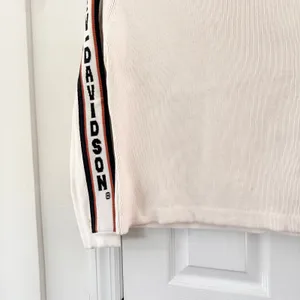 Harley Davidson Women Ivory Spellout Sleeve Ribbed Heavy Knit Sweater XL Y2K thumbnail 3