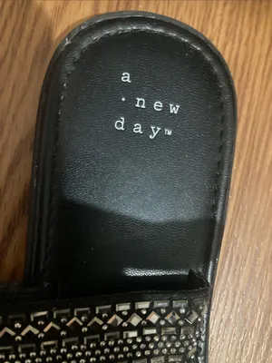 a new day Black Slide Sandals with Sparkle Straps thumbnail 3