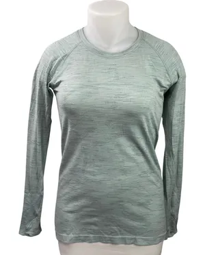 Lululemon Green Long Sleeves Crewneck Athletic Activewear Tee T-shirt Top Sz 12 thumbnail 1