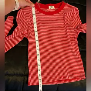 Heart & Hips Red Striped Cropped Long Sleeve Top Size Small thumbnail 6
