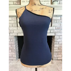 Autumn‎ Cashmere One Shoulder Top Women Small Navy Blue Ribbed Knit Minimalist thumbnail 2