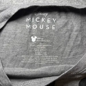 Disney Mickey Mouse XL Graphic T-Shirt Gray Black Cotton Blend thumbnail 2