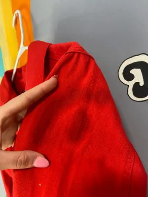 H&M Red Jean Jacket thumbnail 3
