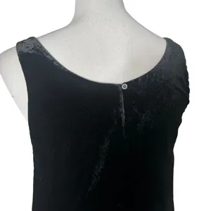 J.Crew 90s Whimsigoth Grunge Scoop Neck Plush Velour Tank‎ Top Shell 0 Black thumbnail 7