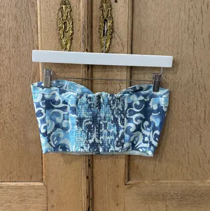 ALEXIS Isola Top in Blue & White Linen XS NWT thumbnail 6