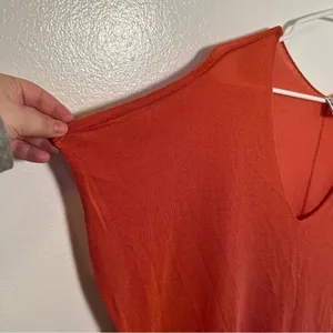 Vero Moda Womens Sz Small Inez Oversized Blouse Pink Orange Pockets Short Sleeve thumbnail 9