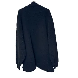 Aerie Womens Sweatshirt Sherpa 1/4 Zip Fluffy Oversized Long Sleeve Black XXL thumbnail 10