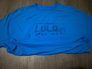 Lululemon blue shirt with letters thumbnail 4