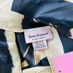 NWT Juicy Couture Los Angeles Satin Scarf Tiger Cheetah Print Pink Logo One Size thumbnail 7