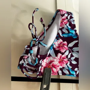 Cupshe‎ Purple Floral Women’s Bikini Bottom With Ties On Side Size Medium thumbnail 7