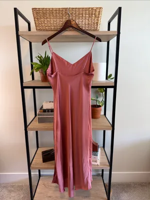 NWT Abercrombie & Fitch Spaghetti Strap Silky Hand Lined Long Slip Dress, L thumbnail 7